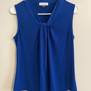 Calvin Klein Women's Royal Blue Sleeveless Blouse